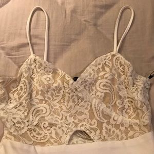 Tan and white Romper